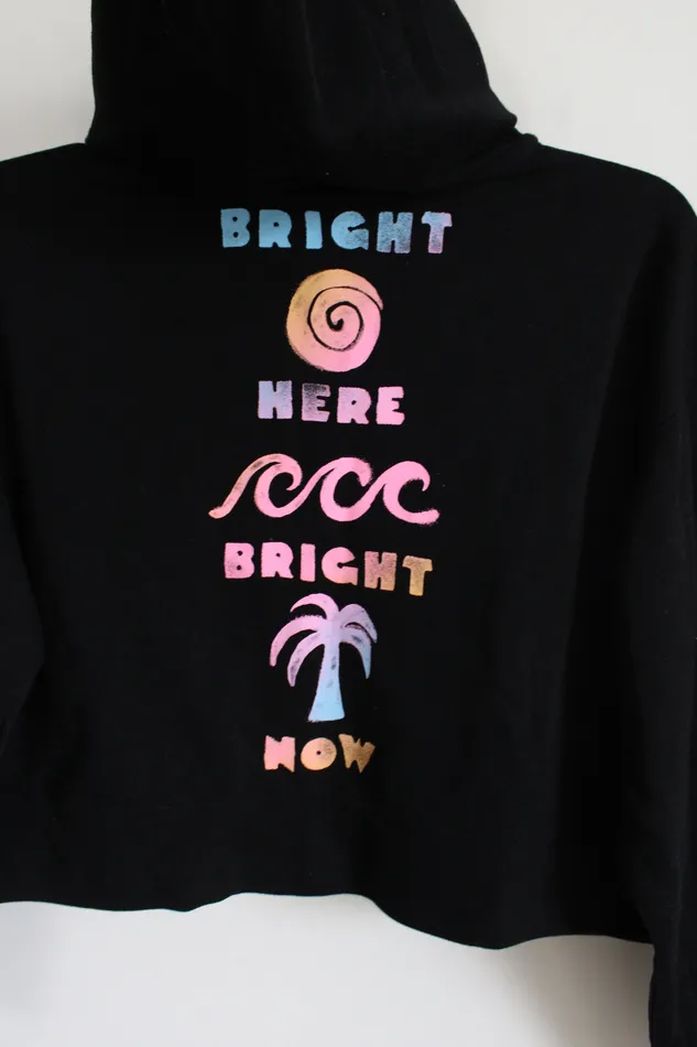 Old Navy Black Tropical Crop Hoodie Youth XL 1416 Old Navy Rings
