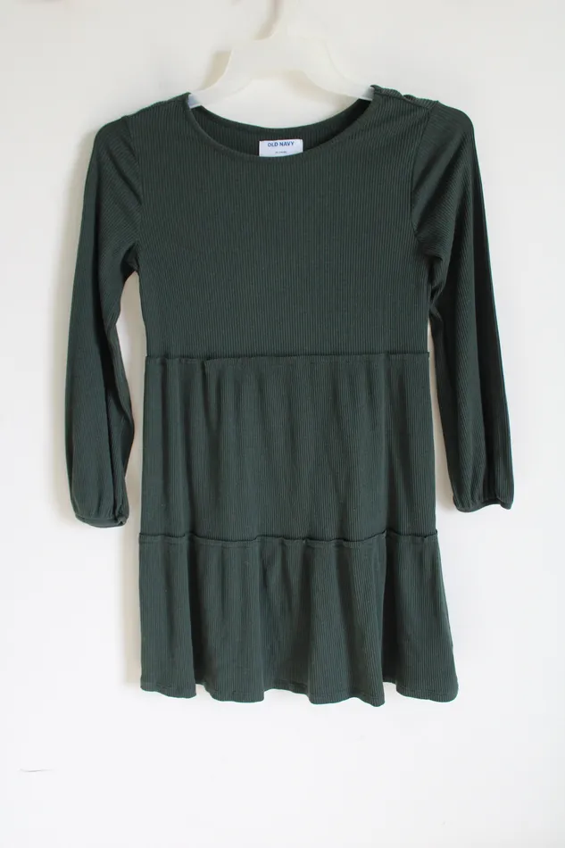 Old Navy Earrings Old Navy Green Rib Tiered Dress Youth XL 1416