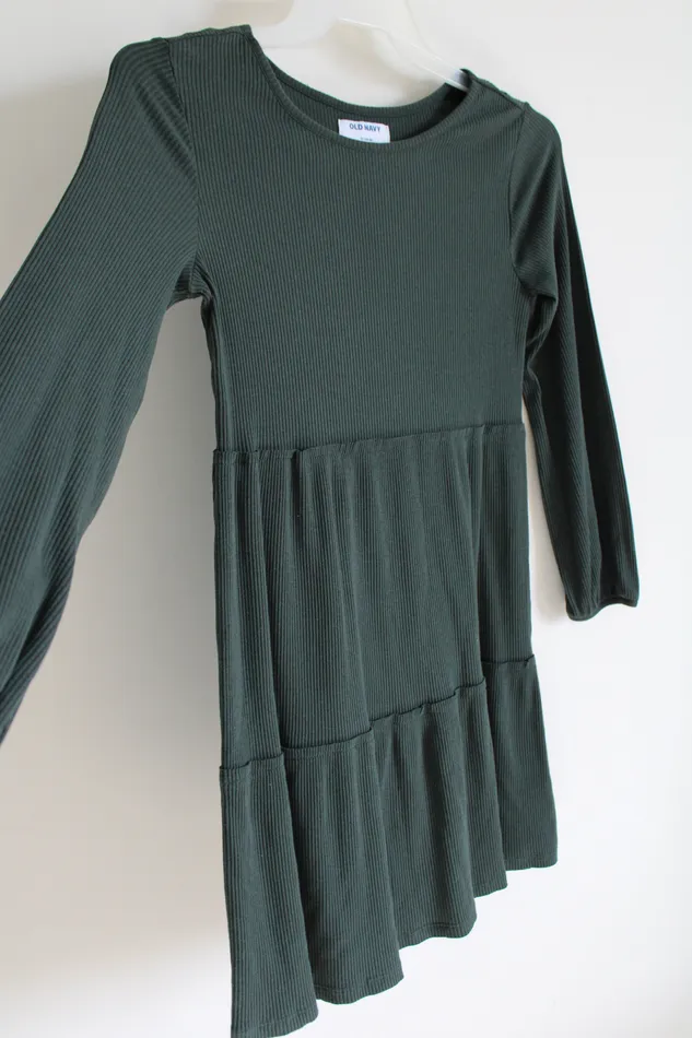 Old Navy Earrings Old Navy Green Rib Tiered Dress Youth XL 1416