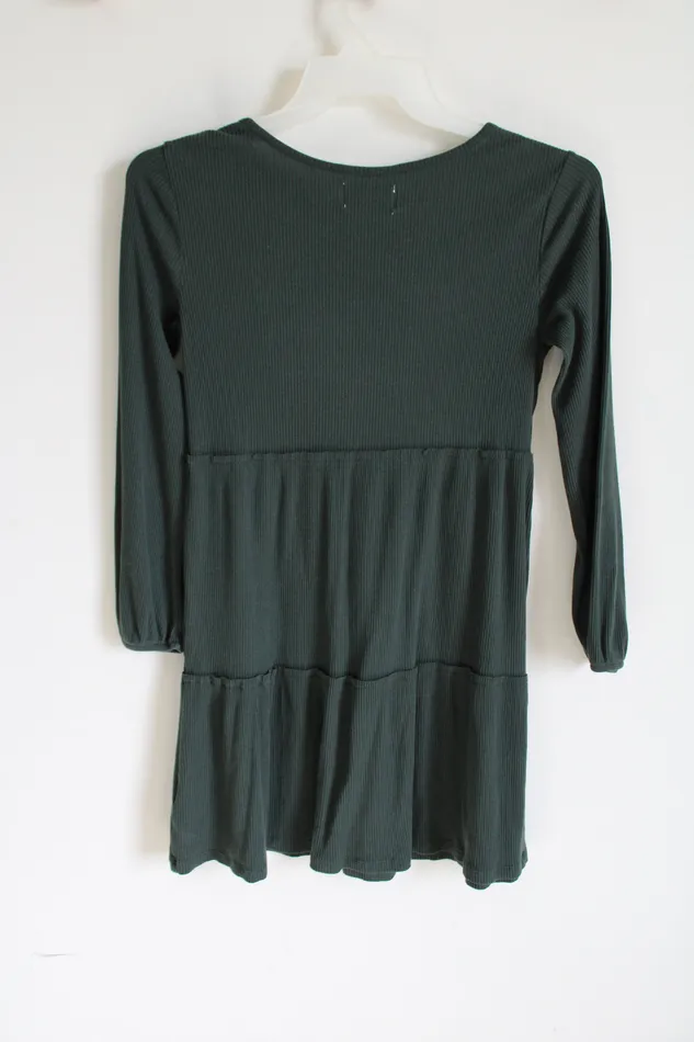Old Navy Earrings Old Navy Green Rib Tiered Dress Youth XL 1416