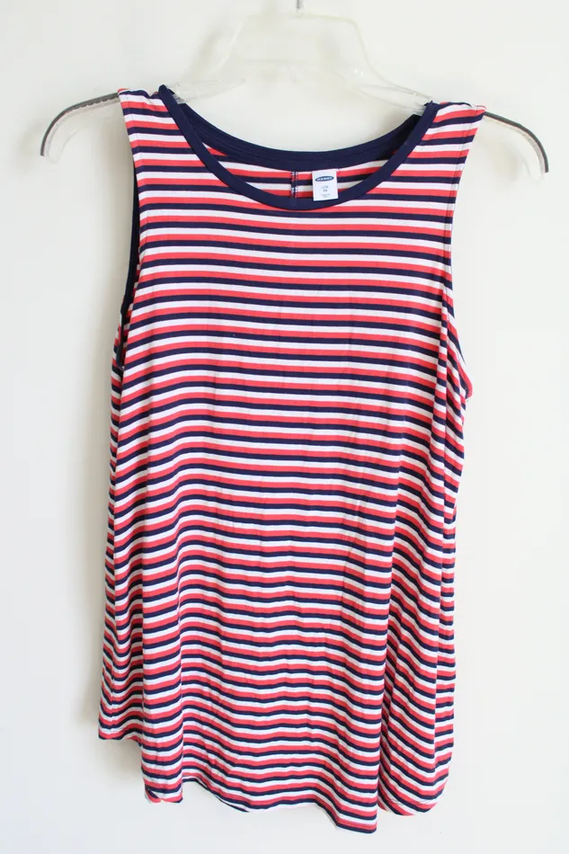 Old Navy Old Navy Blue Pink Striped Luxe Tank XS Rings