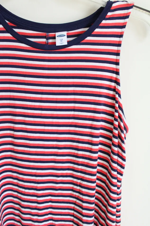 Old Navy Old Navy Blue Pink Striped Luxe Tank XS Rings