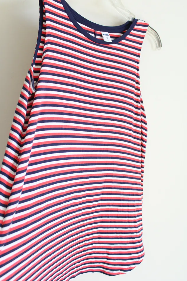 Old Navy Old Navy Blue Pink Striped Luxe Tank XS Rings