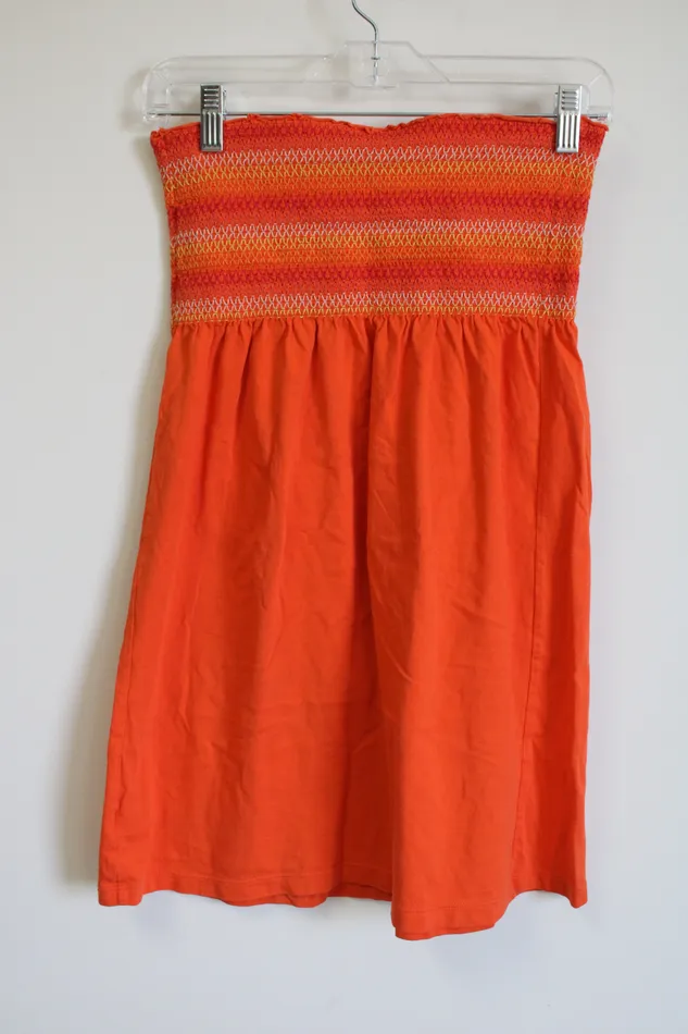 Old Navy Orange Smocked Dress XS Old Navy Earrings