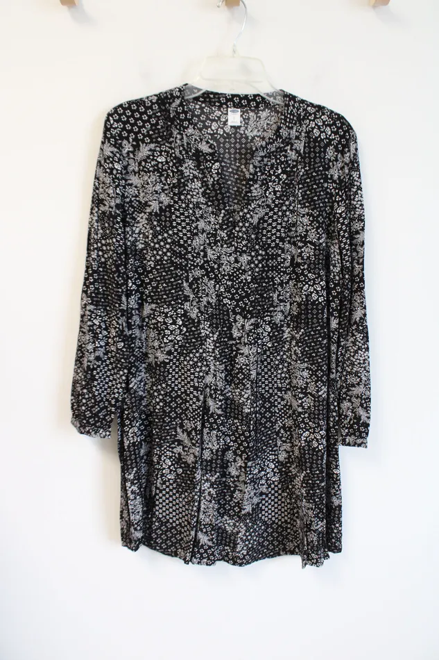 Old Navy Rings Old Navy Black Paisley Floral Shift Dress L