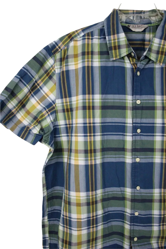 Old Navy Rings Old Navy Blue Plaid Shirt XXL