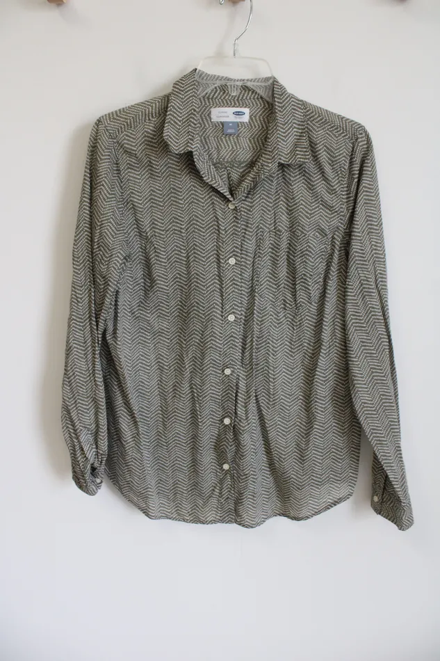 Old Navy Rings Old Navy Classic Fit Green White Speckled Lightweight Top M