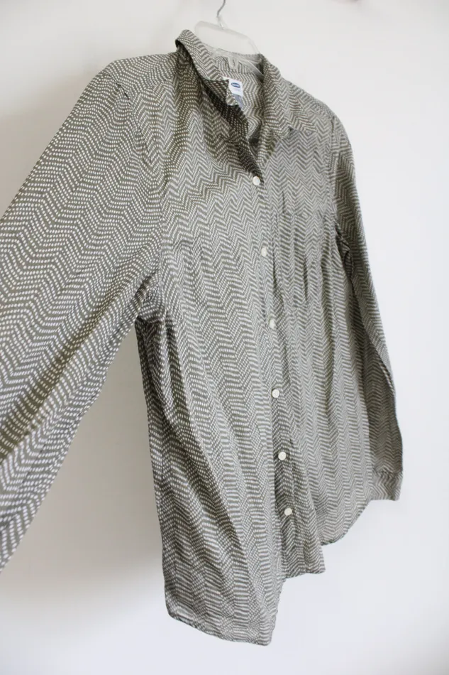 Old Navy Rings Old Navy Classic Fit Green White Speckled Lightweight Top M