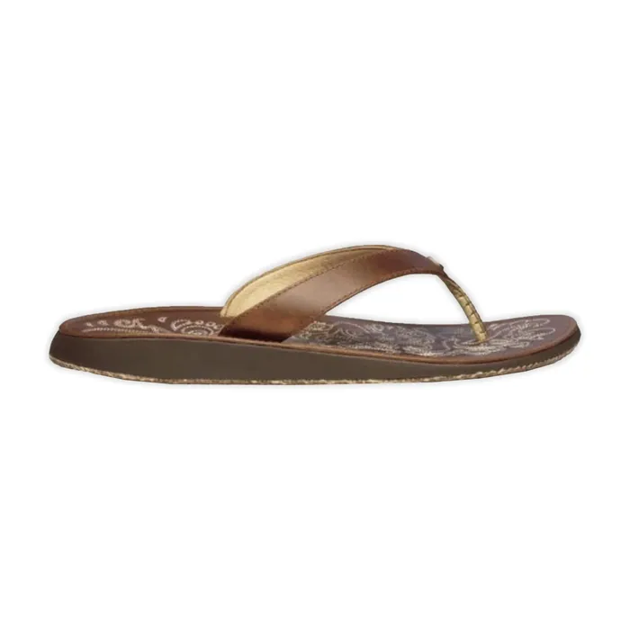 OLUKAI Earrings OluKai Womens Leather Paniolo Sandals Natural