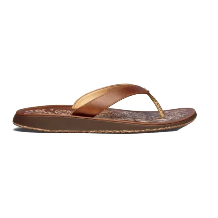 OLUKAI Earrings OluKai Womens Leather Paniolo Sandals Natural