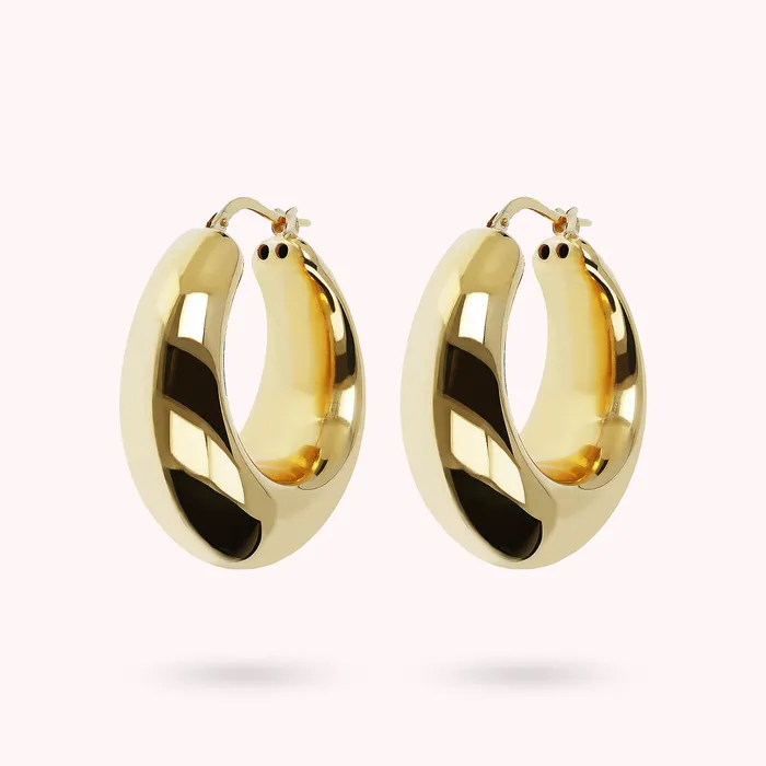 Orecchini a Cerchio Golden Bombati Bronzallure Earrings