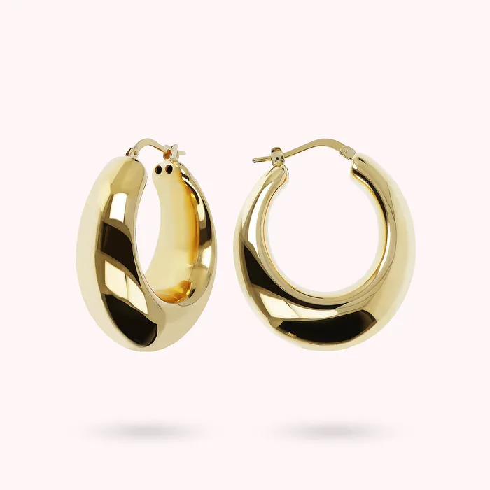 Orecchini a Cerchio Golden Bombati Bronzallure Earrings