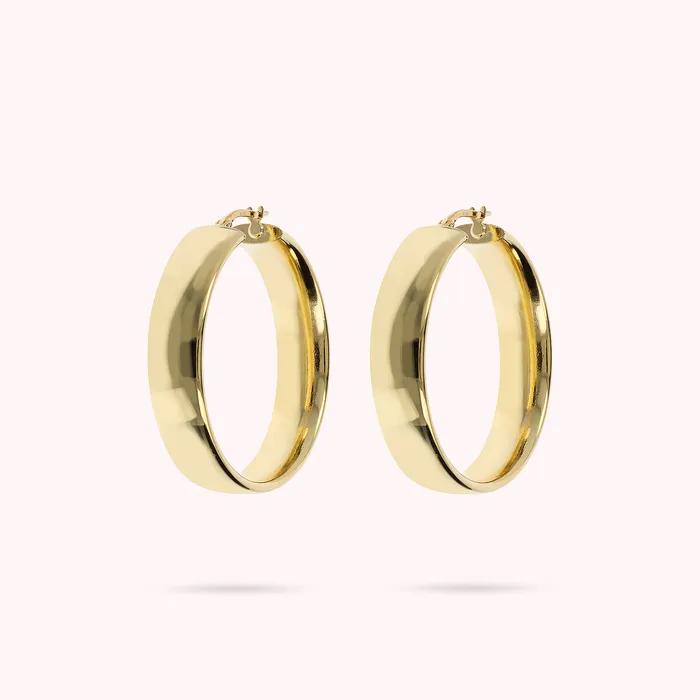 Orecchini a Cerchio Golden Lucidi Grandi Bronzallure Earrings
