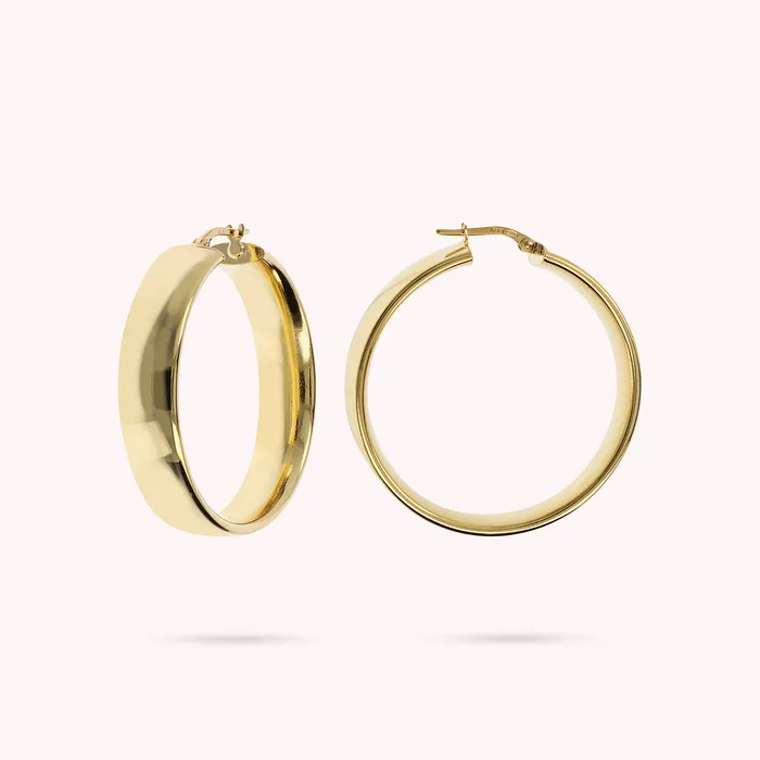 Orecchini a Cerchio Golden Lucidi Grandi Bronzallure Earrings