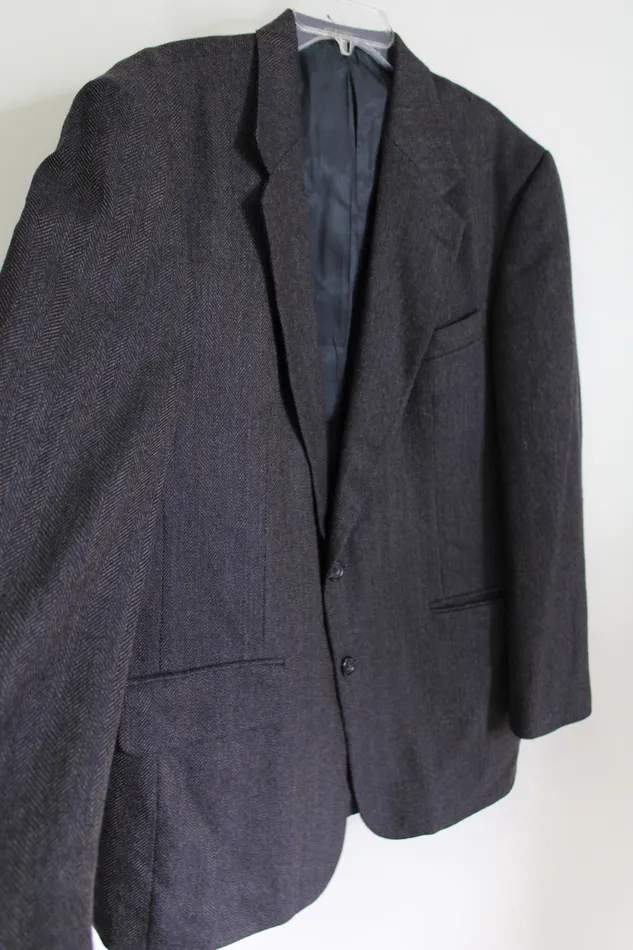 Oscar De La Renta Earrings Oscar De La Renta Dark Gray Blazer 44R