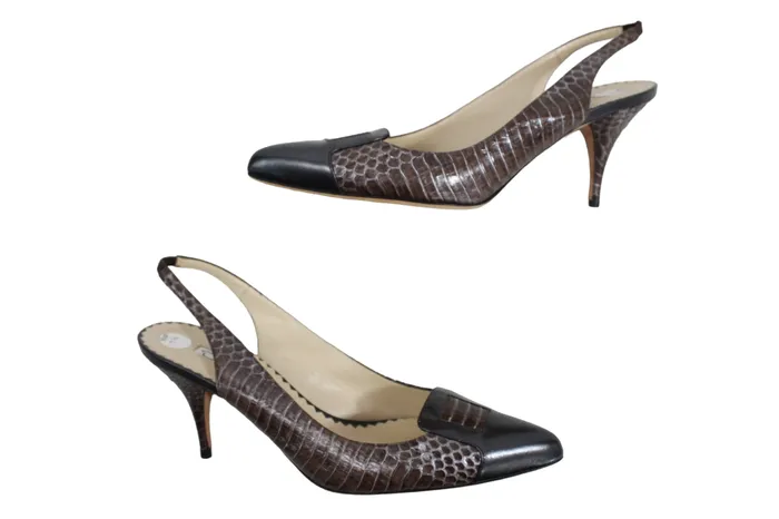 Oscar De La Renta Earrings Oscar De La Renta Python Slingback Pump Shoes Size 75