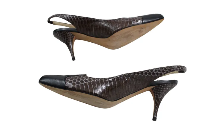Oscar De La Renta Earrings Oscar De La Renta Python Slingback Pump Shoes Size 75
