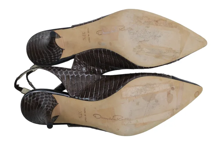 Oscar De La Renta Earrings Oscar De La Renta Python Slingback Pump Shoes Size 75
