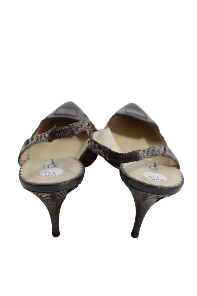 Oscar De La Renta Earrings Oscar De La Renta Python Slingback Pump Shoes Size 75