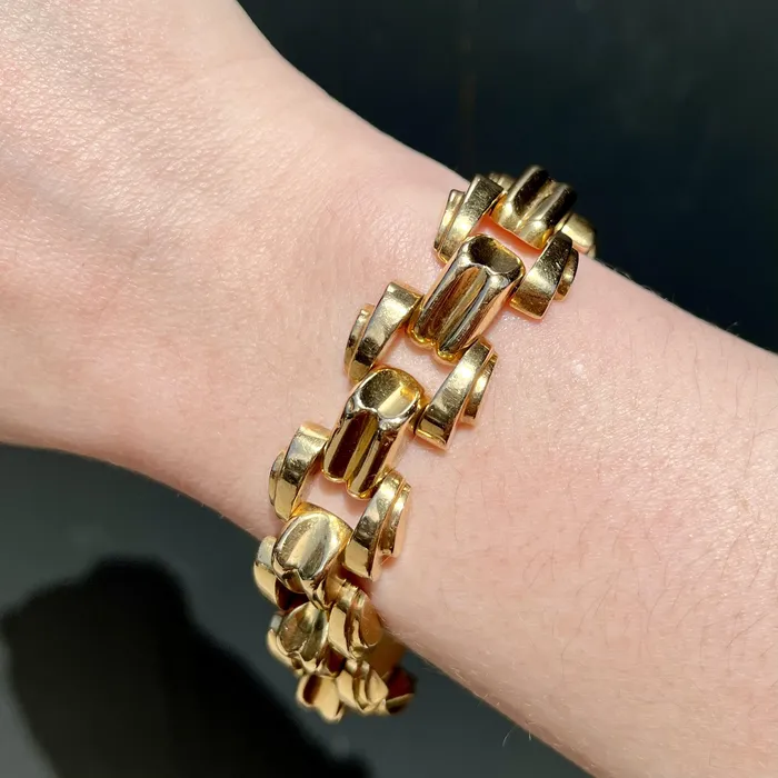 OTC Bracelets Retro 14K Yellow Gold Link Bracelet