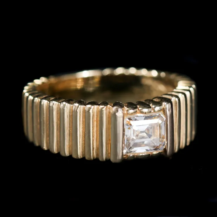 OTC Rings Estate 14K Yellow Gold 060 Carat Asscher Cut Diamond Engagement Ring OTC Rings Estate 14K Yellow Gold 060 Carat Asscher Cut Diamond Engagement Ring