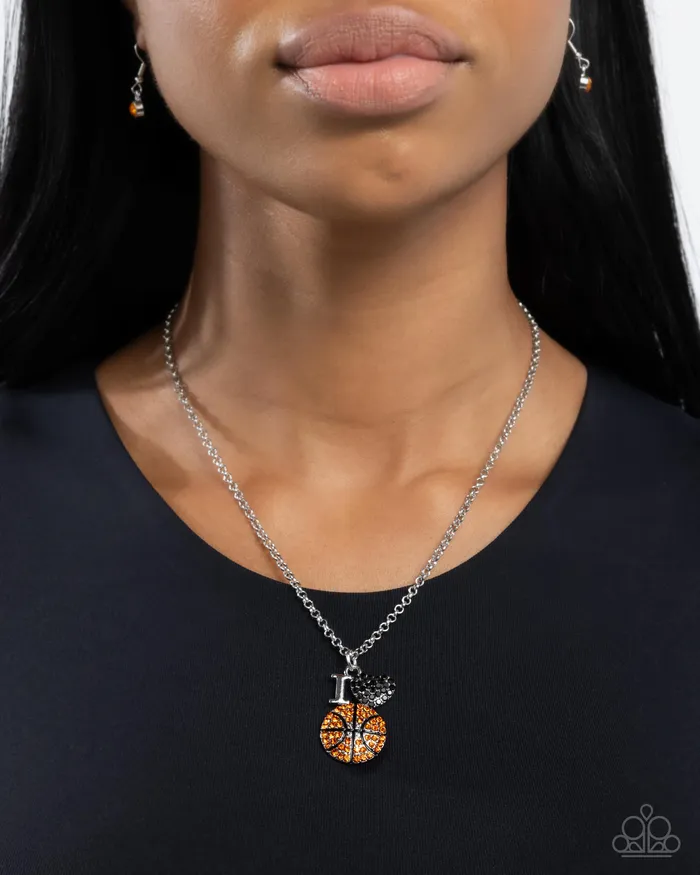 Paparazzi Accessories Earrings Basketball Balance Orange