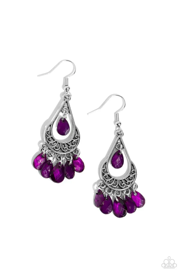 Paparazzi Accessories Earrings Beachside Ballroom Purple