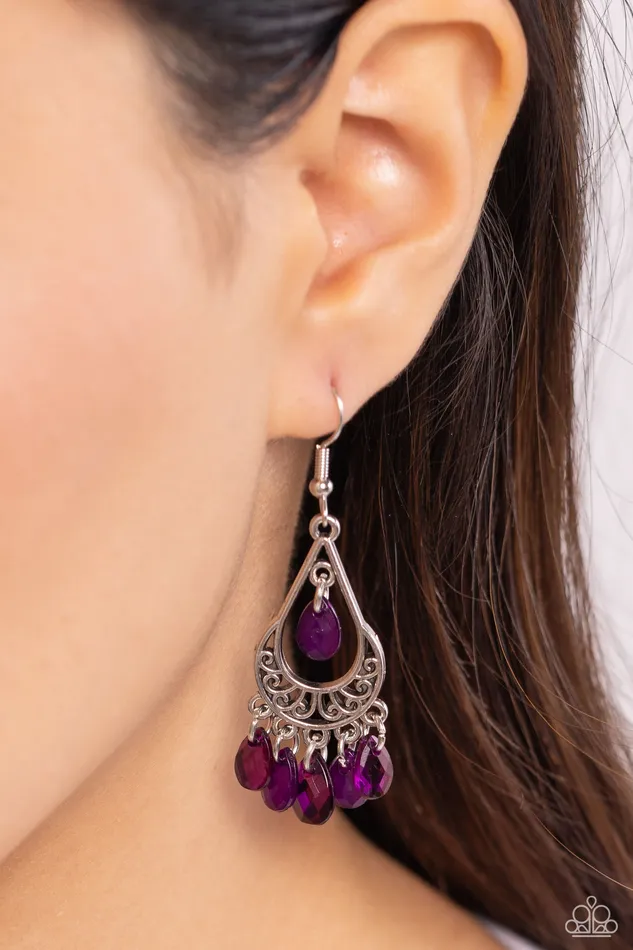 Paparazzi Accessories Earrings Beachside Ballroom Purple