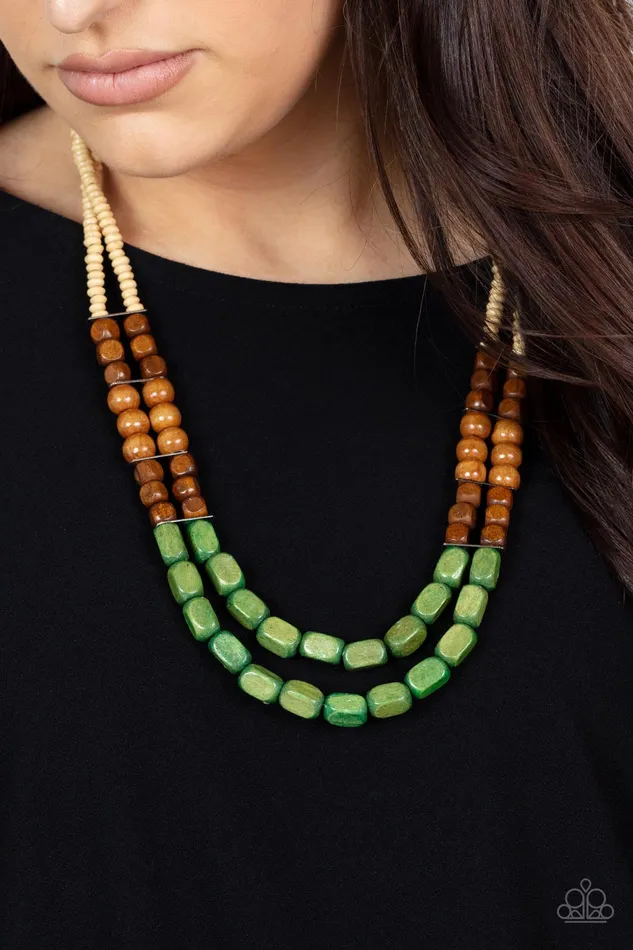 Paparazzi Accessories Earrings Bermuda Bellhop Green