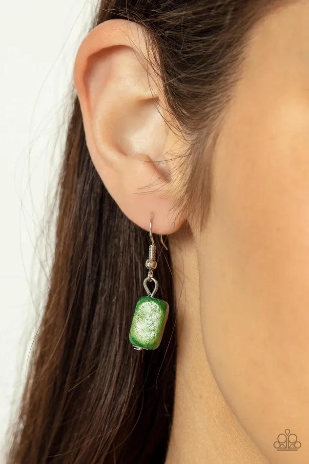 Paparazzi Accessories Earrings Bermuda Bellhop Green
