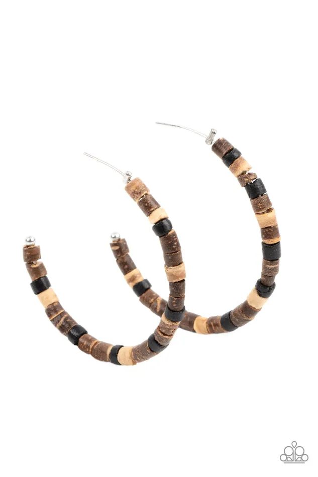 Paparazzi Accessories Earrings Effortlessly Earthy Brown