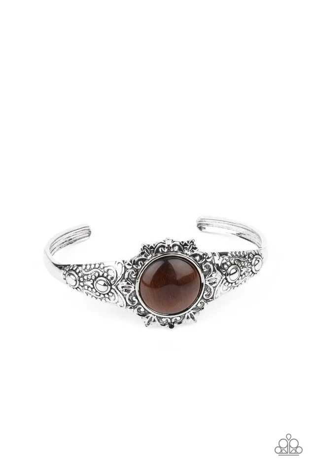 Paparazzi Accessories Earrings Extravagantly Enchanting Brown