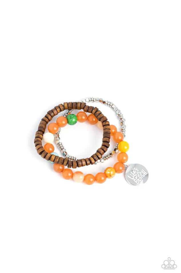 Paparazzi Accessories Earrings Lifes a Beach Orange
