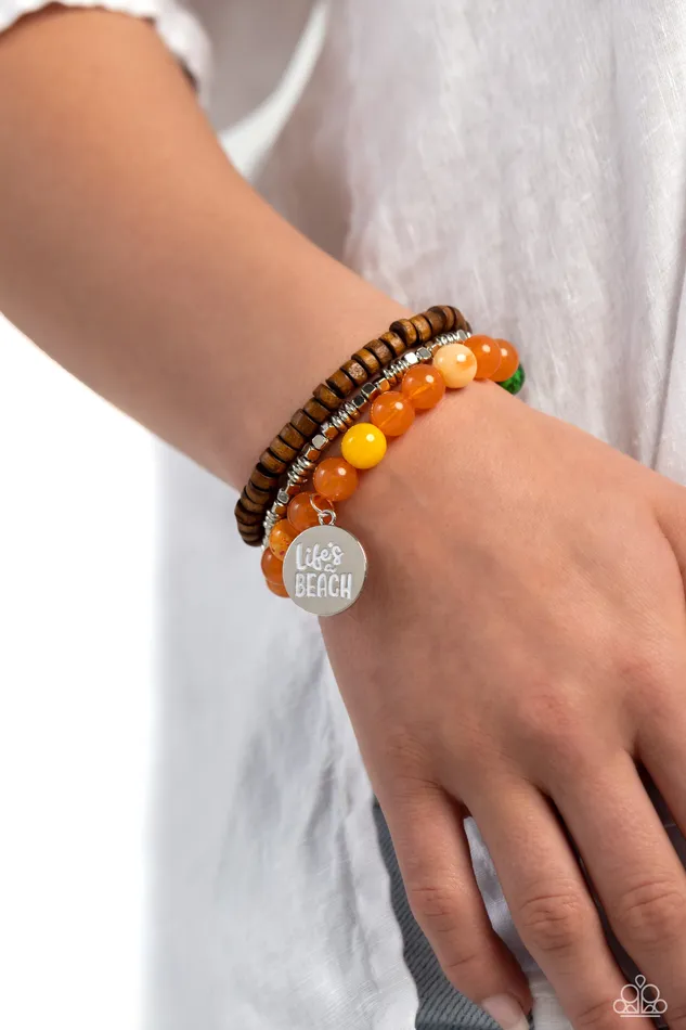 Paparazzi Accessories Earrings Lifes a Beach Orange