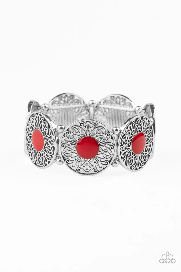 Paparazzi Accessories Earrings Painted Garden Red