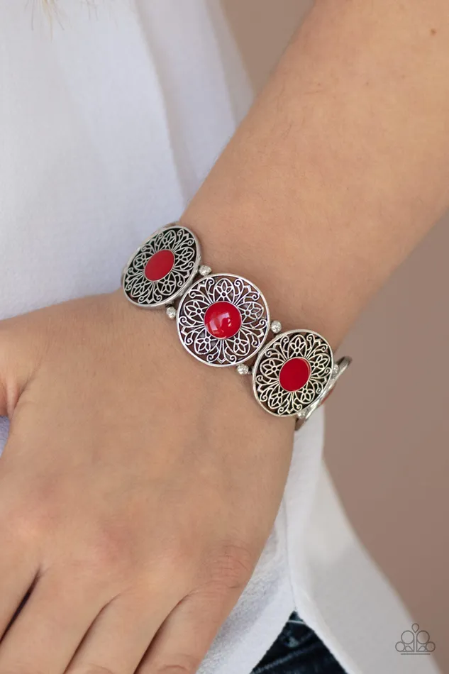 Paparazzi Accessories Earrings Painted Garden Red