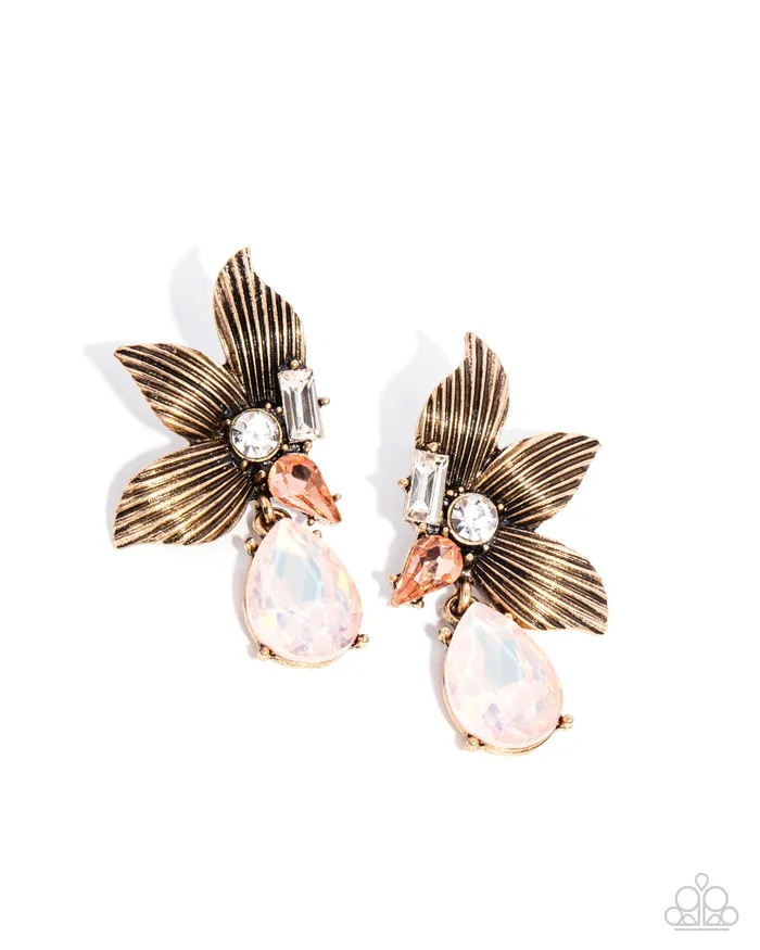 Paparazzi Accessories Earrings Showstopping Symphony Orange