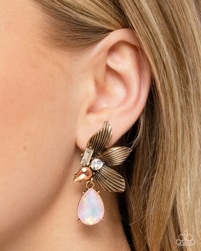Paparazzi Accessories Earrings Showstopping Symphony Orange