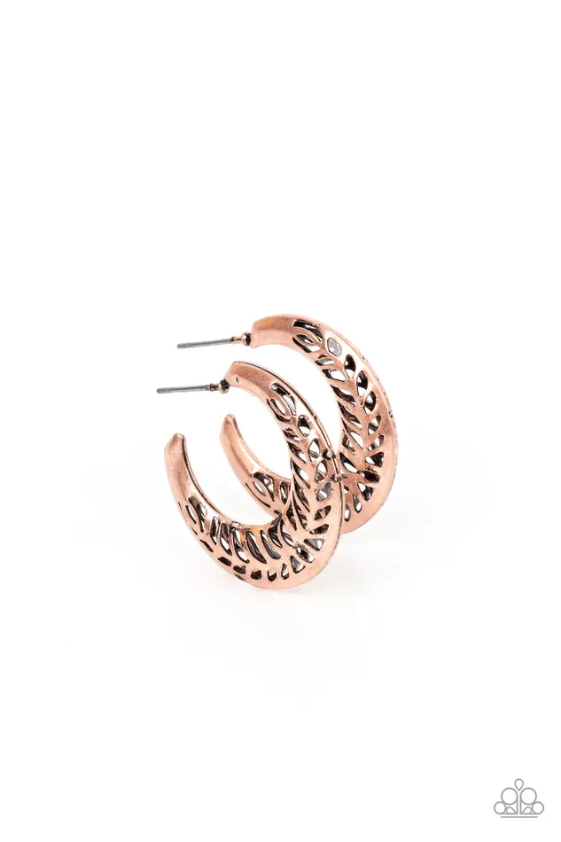 Paparazzi Accessories Earrings Wanderlust Wilderness Copper