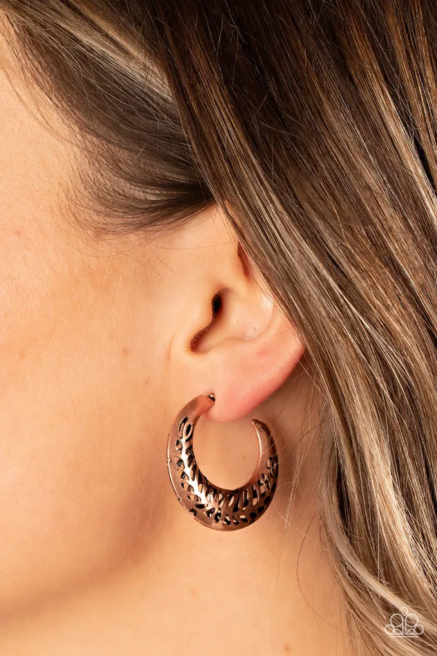 Paparazzi Accessories Earrings Wanderlust Wilderness Copper