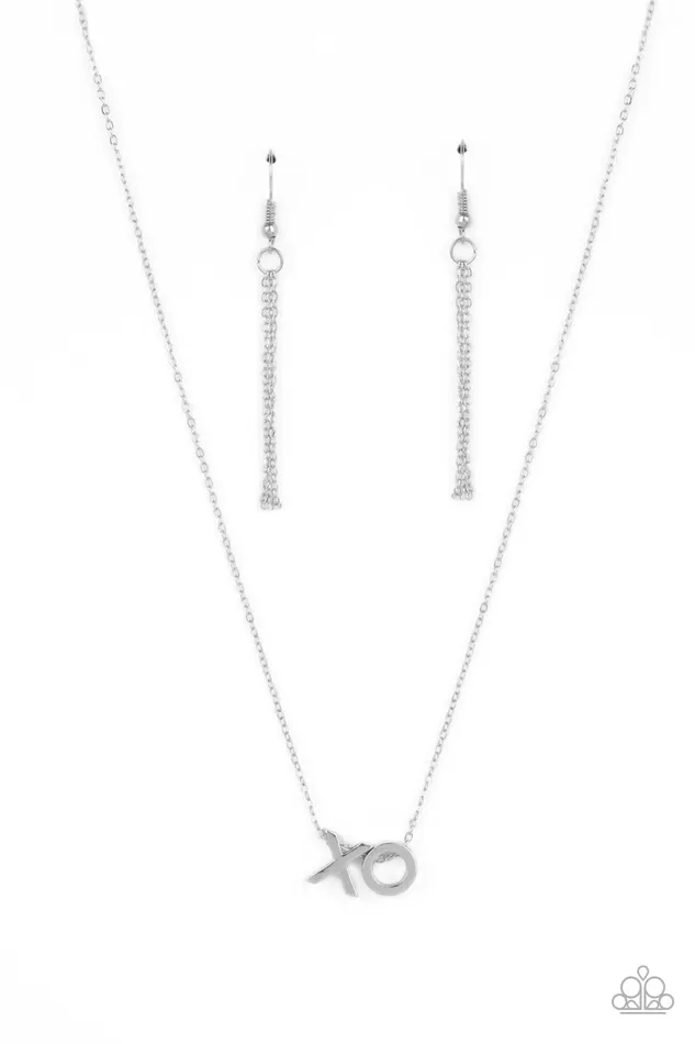 Paparazzi Accessories Necklaces Hugs and Kisses Silver