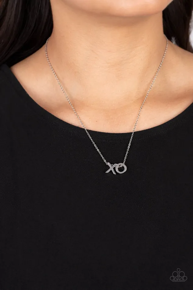 Paparazzi Accessories Necklaces Hugs and Kisses Silver