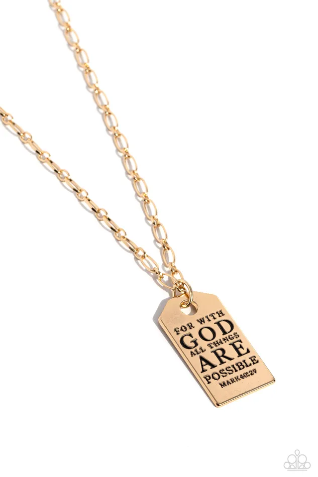 Paparazzi Accessories Possible Pendant Gold Necklaces