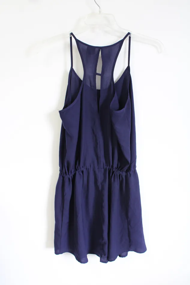 Paper Crane Rings Paper Crane Navy Blue Chiffon Dress M