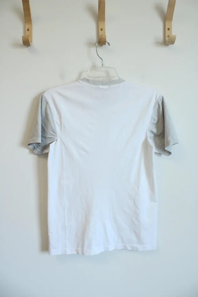 Patagonia Rings Patagonia White Gray Athletic Shirt Youth L