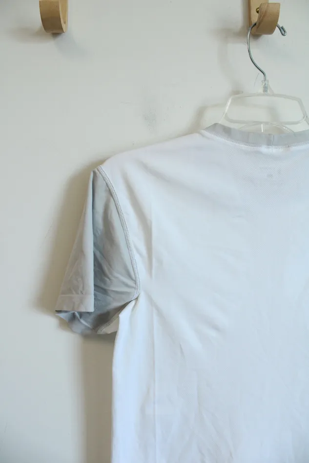 Patagonia Rings Patagonia White Gray Athletic Shirt Youth L