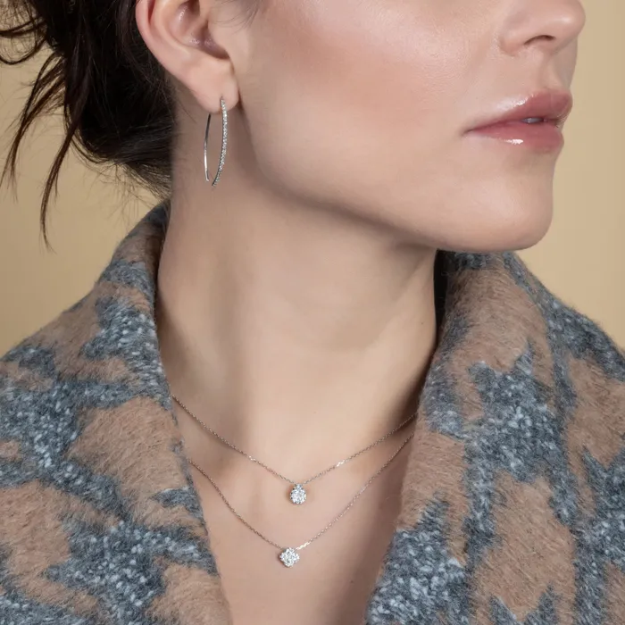 Pave Diamond Slide Large Pear Necklace RACHEL LYNN CHICAGO Necklaces