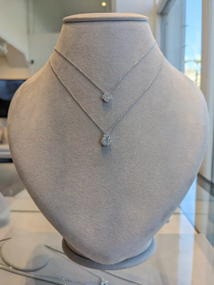 Pave Diamond Slide Large Pear Necklace RACHEL LYNN CHICAGO Necklaces