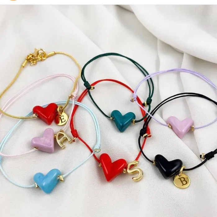 Peppy Beads Charm Necklaces Hand Made Murano Glass Green Heart Charm