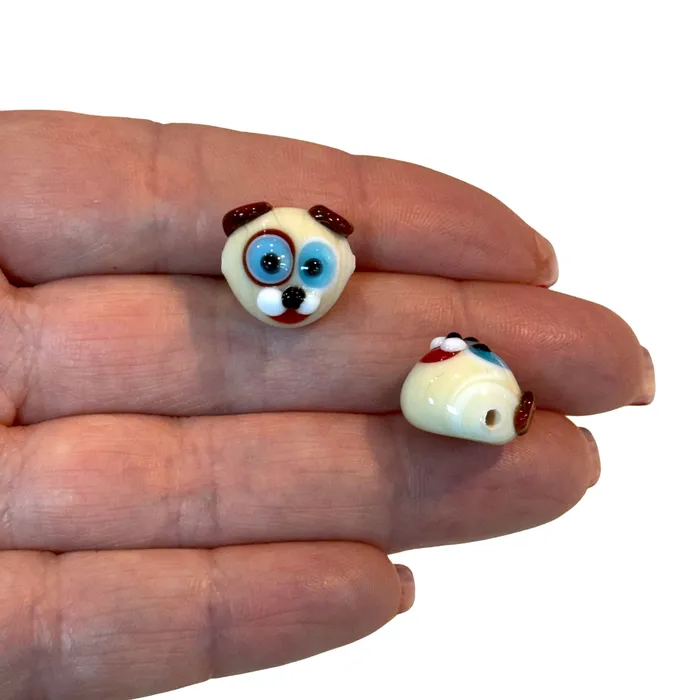 Peppy Beads Charm Necklaces Hand Made Murano Glass Horizontal Hole Dog Charm